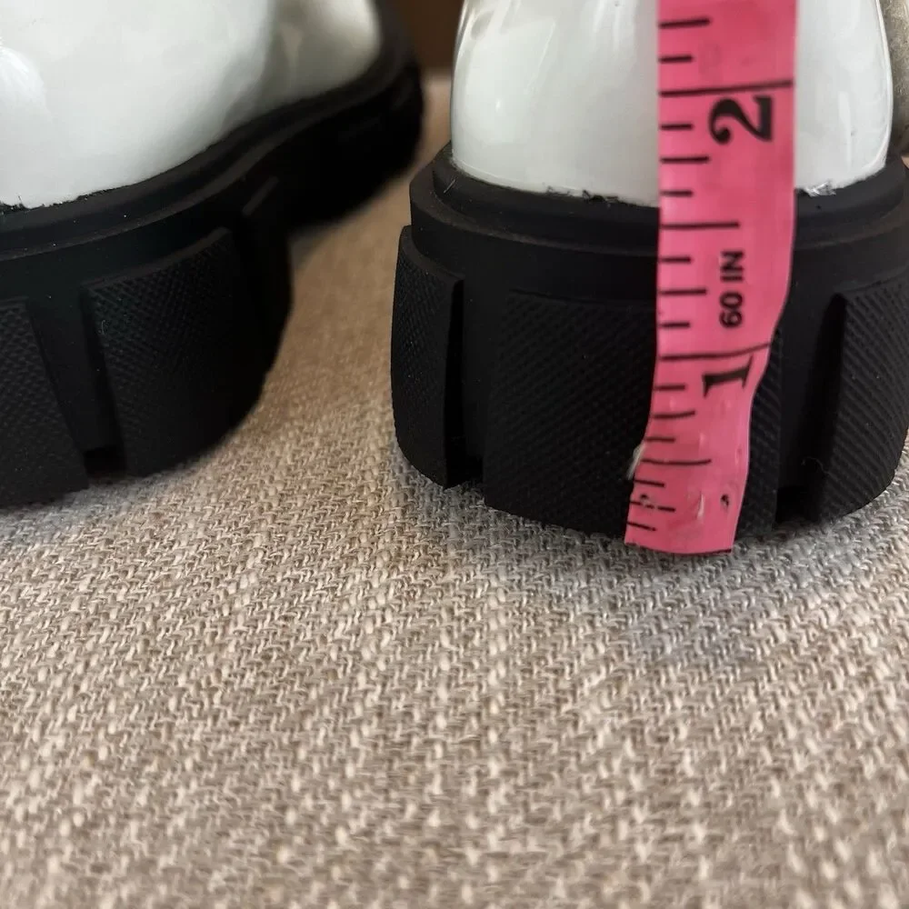 Nicole Miller White Mary Jane Chunky Lug sole coquette y2k tstrap academia sz 12